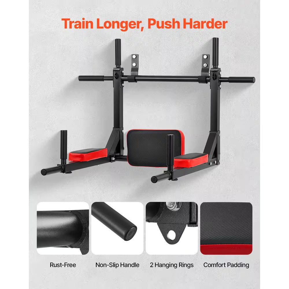 Multifunctional Pull up Bar, 440 Lbs. Capacity. Wall Mounted Chin up Bar Dip Station, Power Tower Set Training Equipment