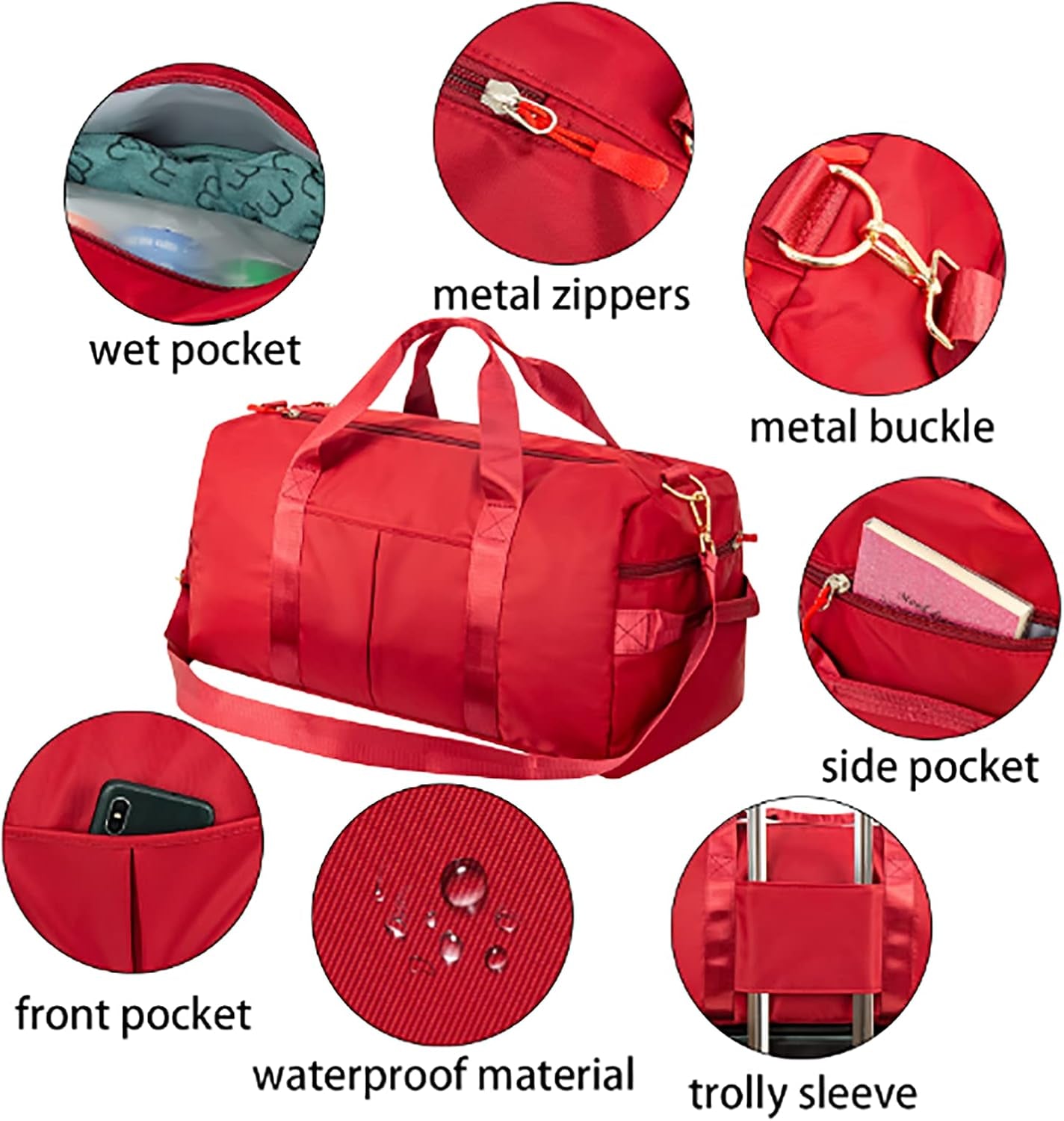 Waterproof Aura Fitness Sports Travel Duffel Bag - Versatile Weekender for Men and Women