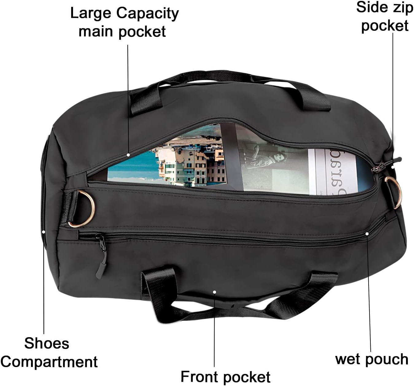 Waterproof Aura Fitness Sports Travel Duffel Bag - Versatile Weekender for Men and Women