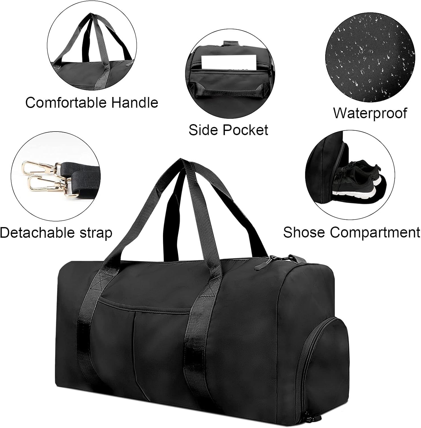 Waterproof Aura Fitness Sports Travel Duffel Bag - Versatile Weekender for Men and Women
