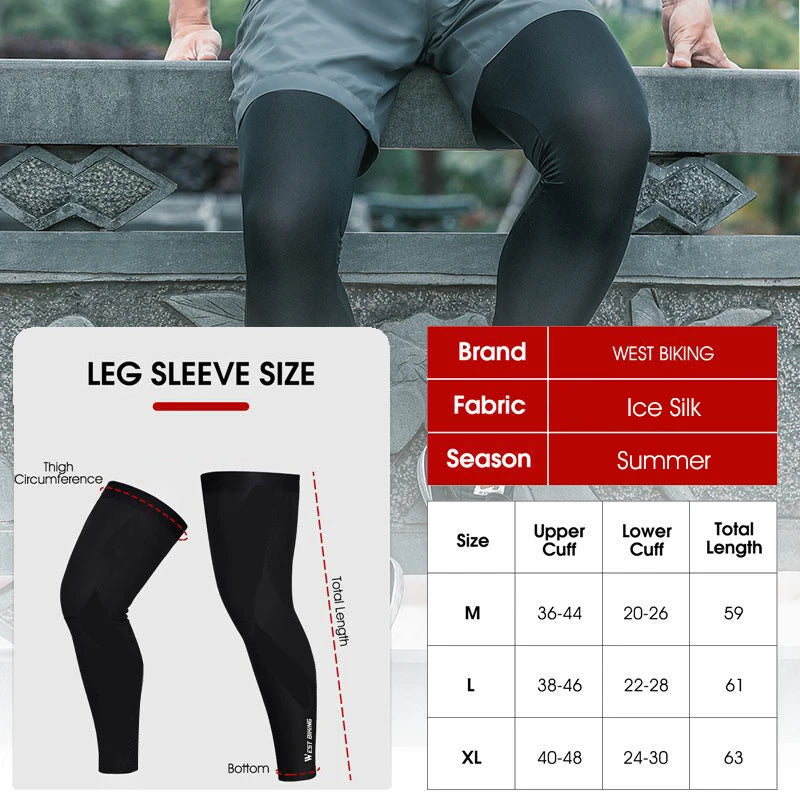 Aura Fitness Leg Sleeves Ice Silk Breathable Quick Dry Running Sports Leggings Sun UV Protection Leg Covers Cycling Leg Sleeves