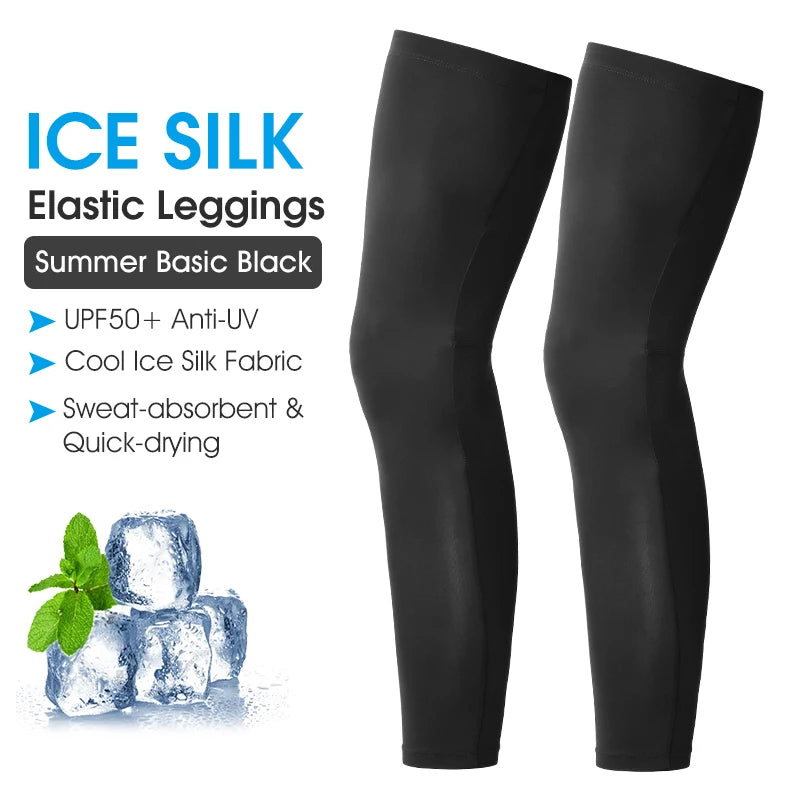 Aura Fitness Leg Sleeves Ice Silk Breathable Quick Dry Running Sports Leggings Sun UV Protection Leg Covers Cycling Leg Sleeves