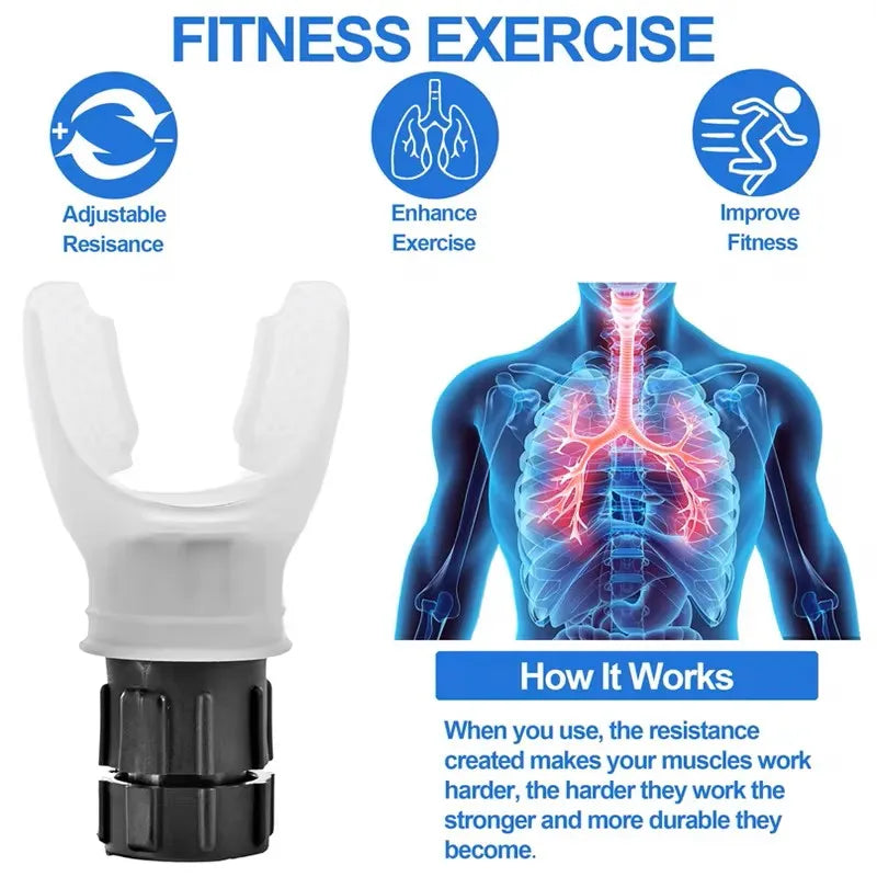 Aura Fitness Portable Lung Capacity Abdominal Breathing Trainer with Adjustable Resistance Lmprove Your Lung Capacity and Sleep Quality