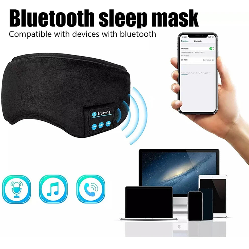 Aura Fitness Fone Bluetooth Earphones Sports Sleeping Headband Elastic Wireless Headphones Music Eye Mask Wireless Bluetooth Headset Headband