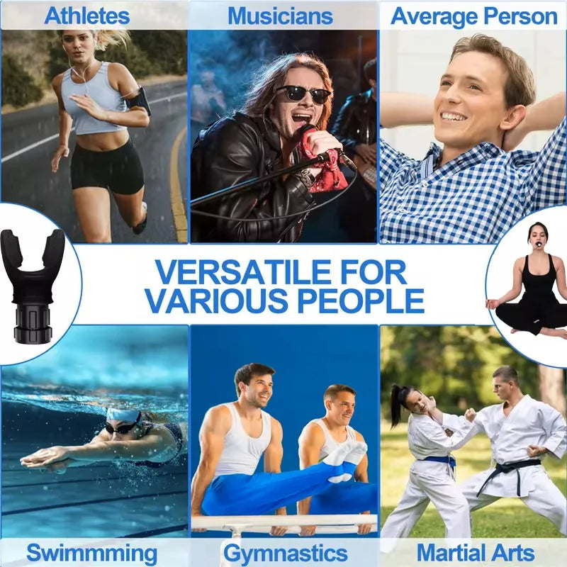 Aura Fitness Portable Lung Capacity Abdominal Breathing Trainer with Adjustable Resistance Lmprove Your Lung Capacity and Sleep Quality