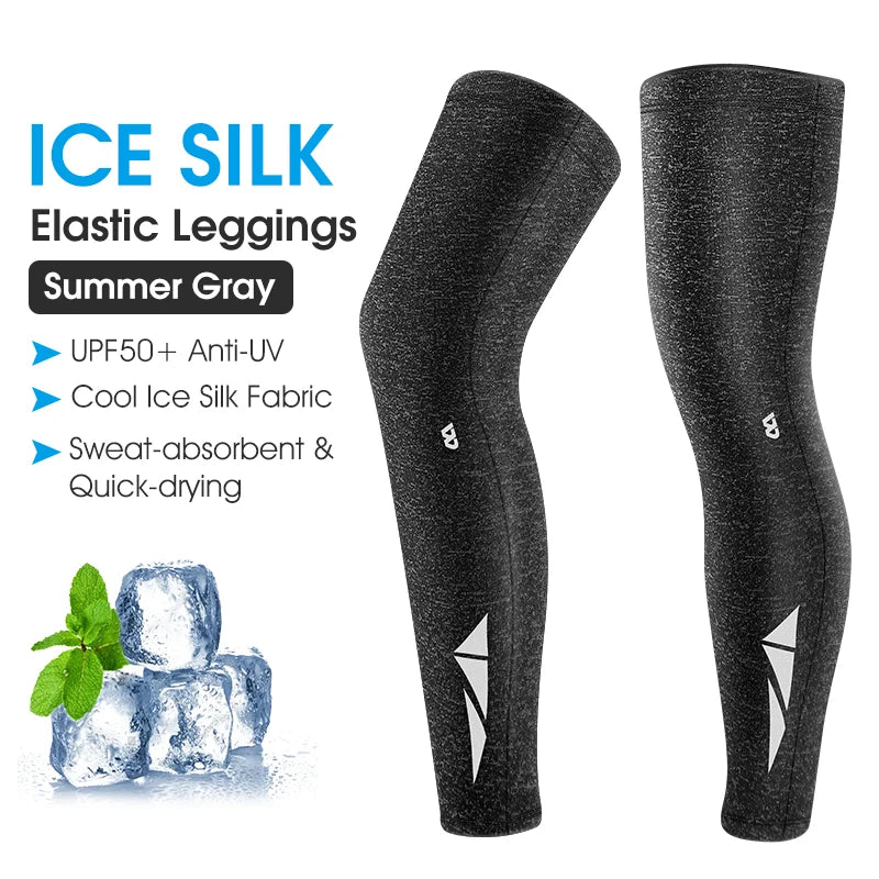 Aura Fitness Leg Sleeves Ice Silk Breathable Quick Dry Running Sports Leggings Sun UV Protection Leg Covers Cycling Leg Sleeves
