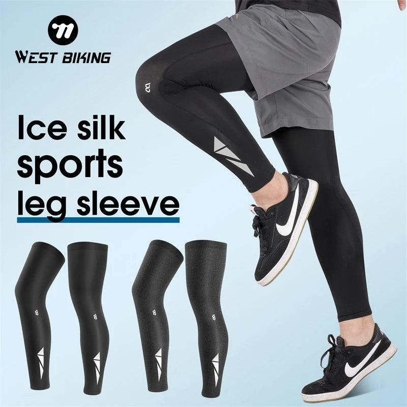 Aura Fitness Leg Sleeves Ice Silk Breathable Quick Dry Running Sports Leggings Sun UV Protection Leg Covers Cycling Leg Sleeves