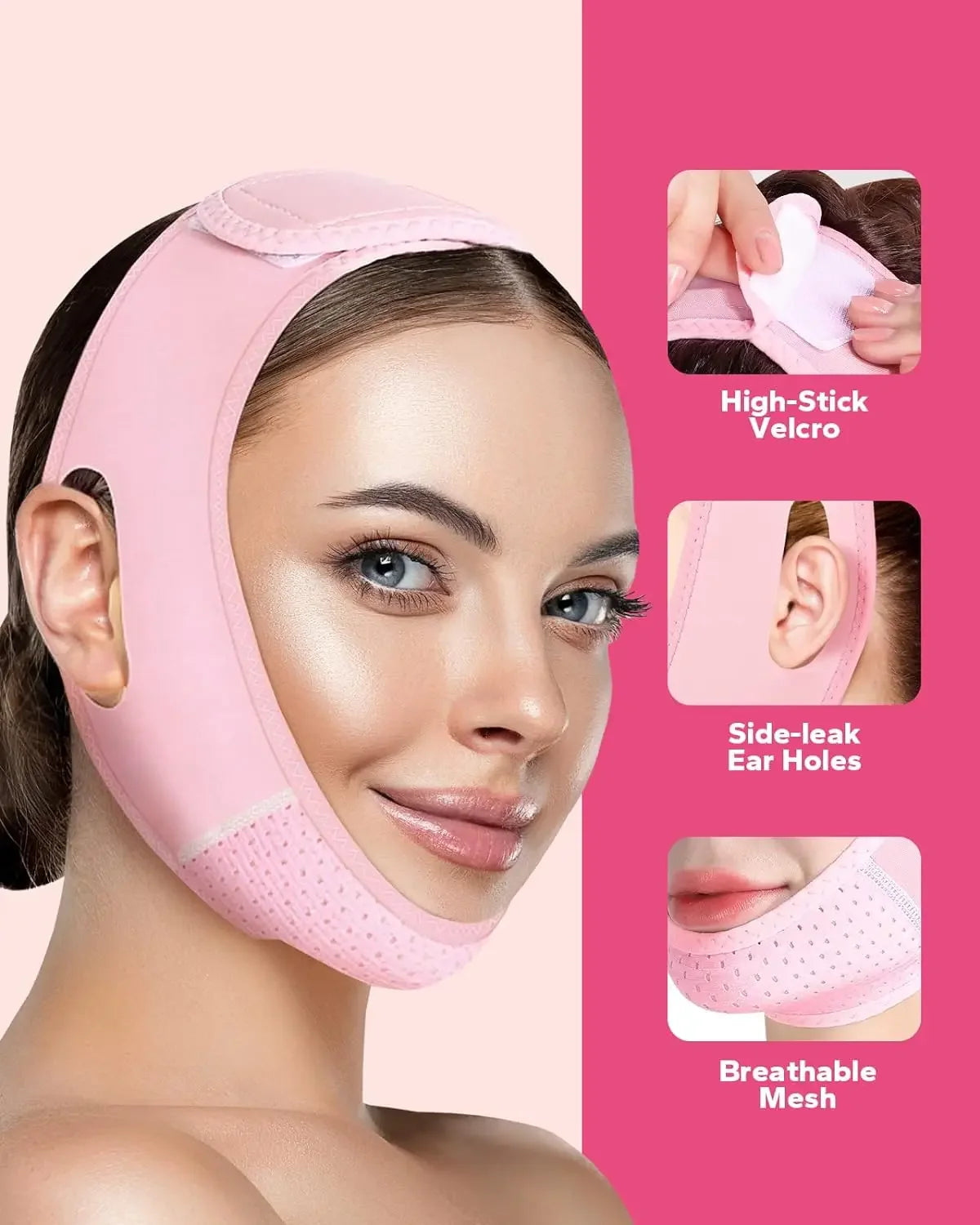 Aura Fitness Reusable Face Strap, V Line Mask, Double Chin Reducer, Chin up Patch, Chin Strap, V Shaped Belt, V Shaped Face Mask for Sagging