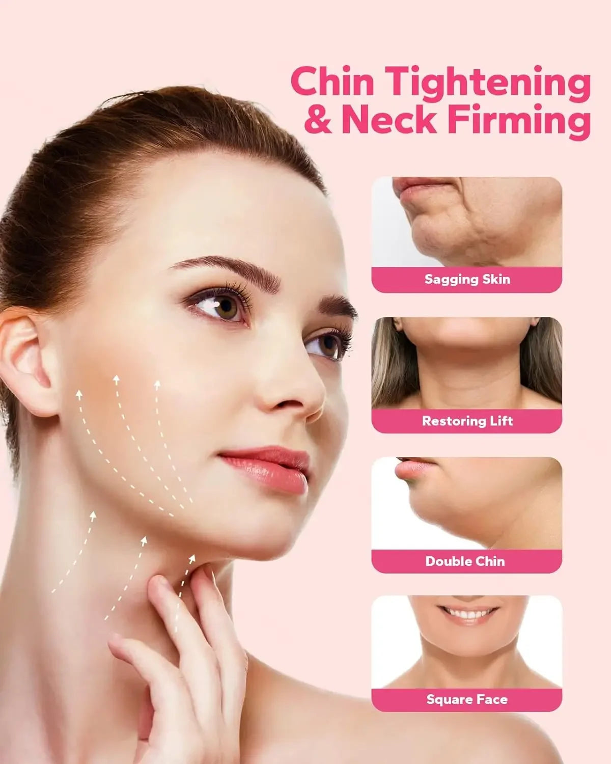 Aura Fitness Reusable Face Strap, V Line Mask, Double Chin Reducer, Chin up Patch, Chin Strap, V Shaped Belt, V Shaped Face Mask for Sagging