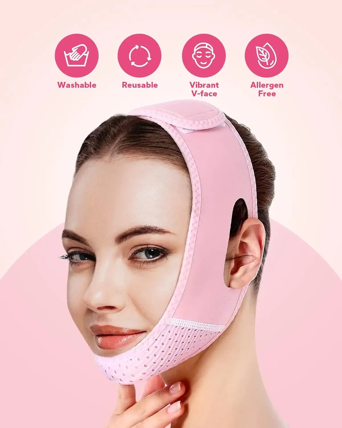 Aura Fitness Reusable Face Strap, V Line Mask, Double Chin Reducer, Chin up Patch, Chin Strap, V Shaped Belt, V Shaped Face Mask for Sagging